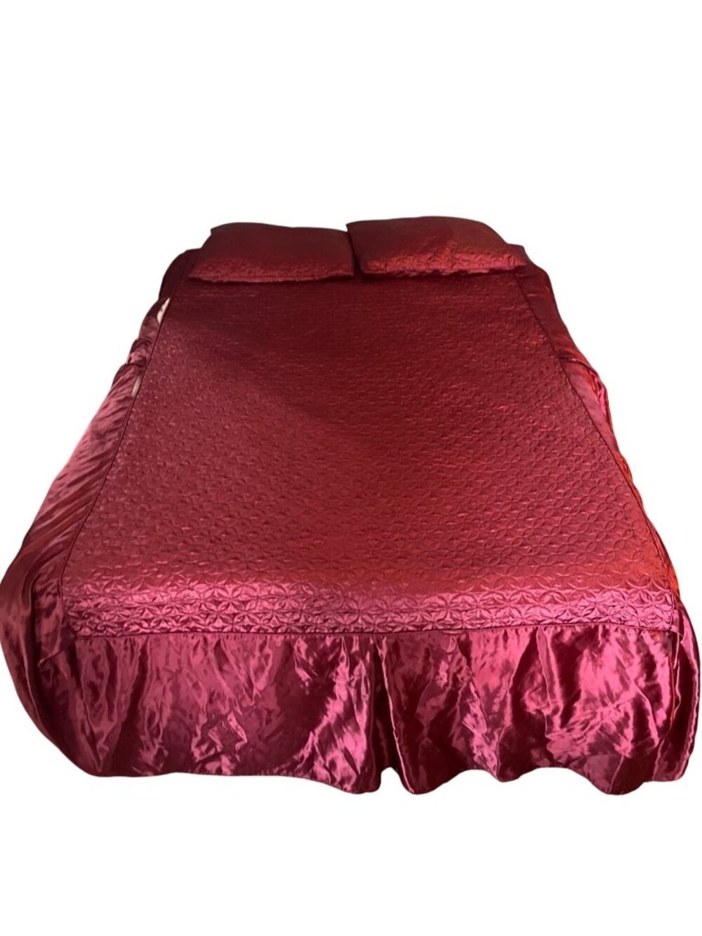 Essential Home Red Quilted Full Comforter Set W/Pillow Shams - Polyester Fabric